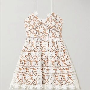 Self portrait White lace Mini Dress Size 2